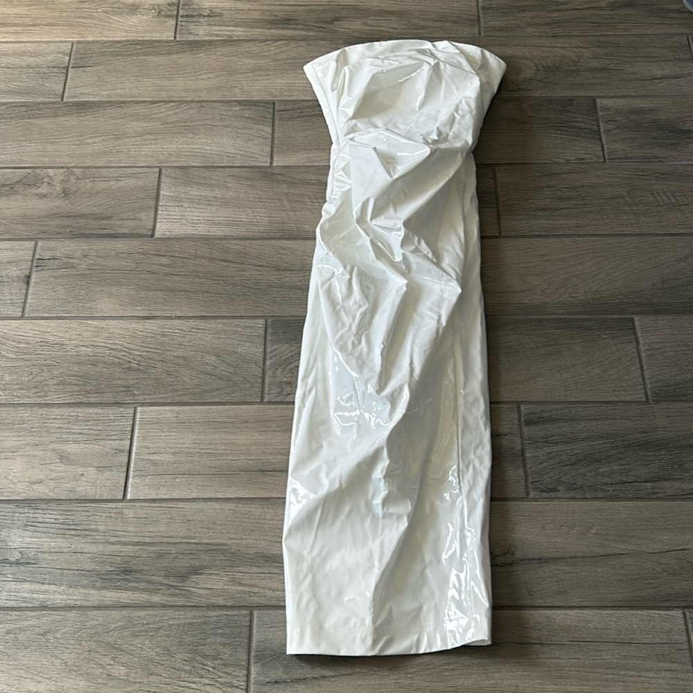 Nue white shiny tube dress